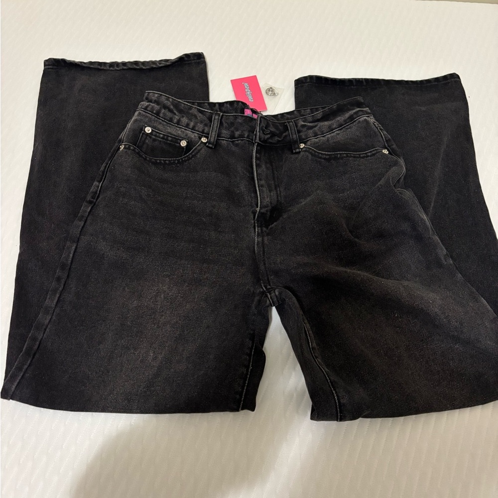 Edikted Braya Washed Low Rise Baggy Jeans